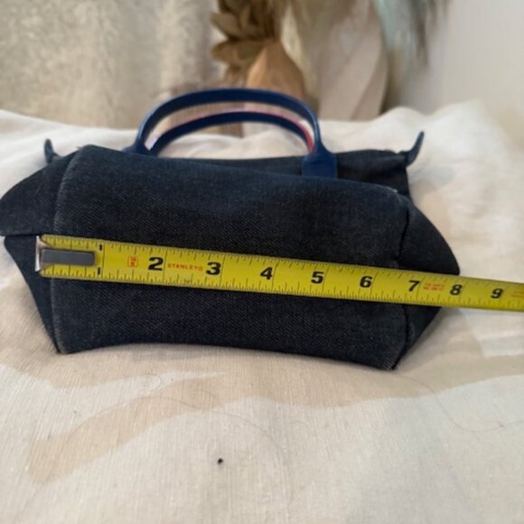 Longchamp Blue Denim Modele Depose Canvas
Mini Tote Bag Leather Trim Pink/Blue - Picture 16 of 16